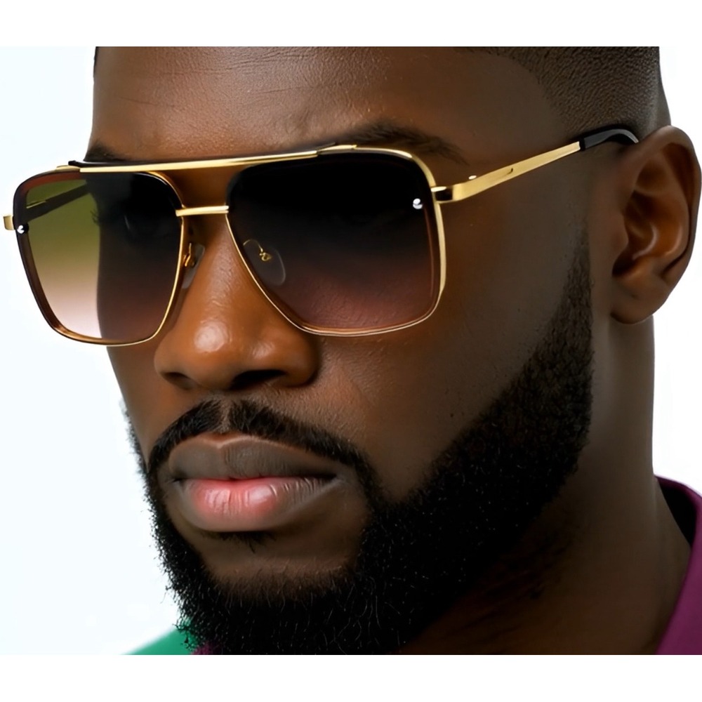 Sunglasses for Men Gold Frame‎ Fashion Shades UV400 Protection Retro Driving New